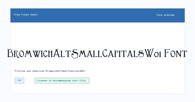 BromwichAltSmallCapitalsW01 font preview