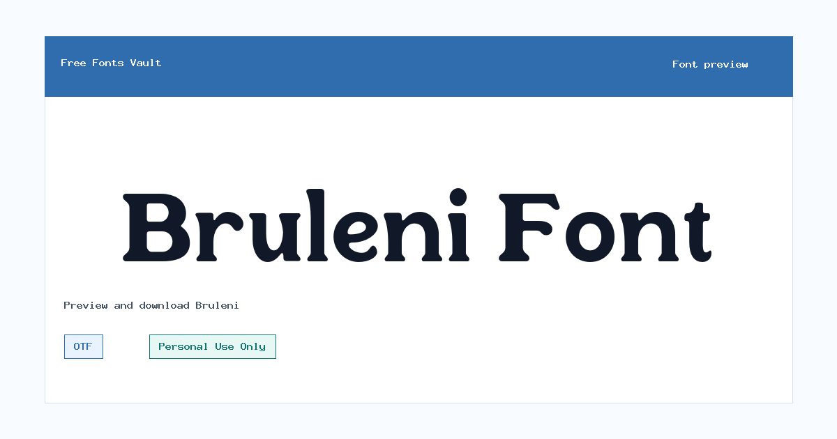Bruleni font preview showing the family name