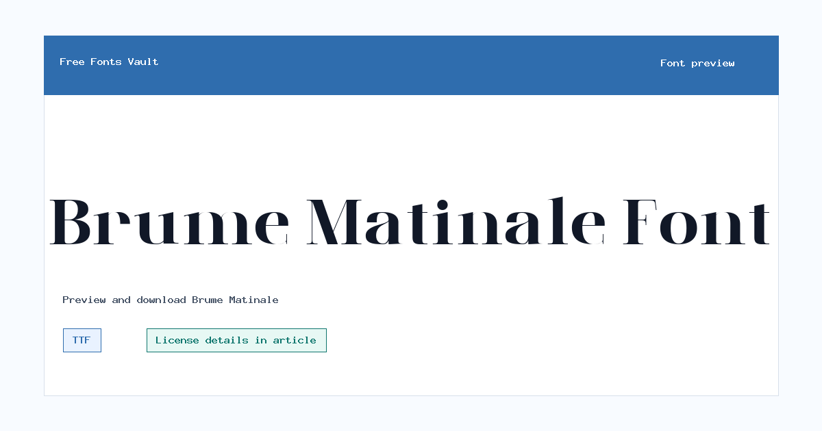 Brume Matinale font preview showing the family name