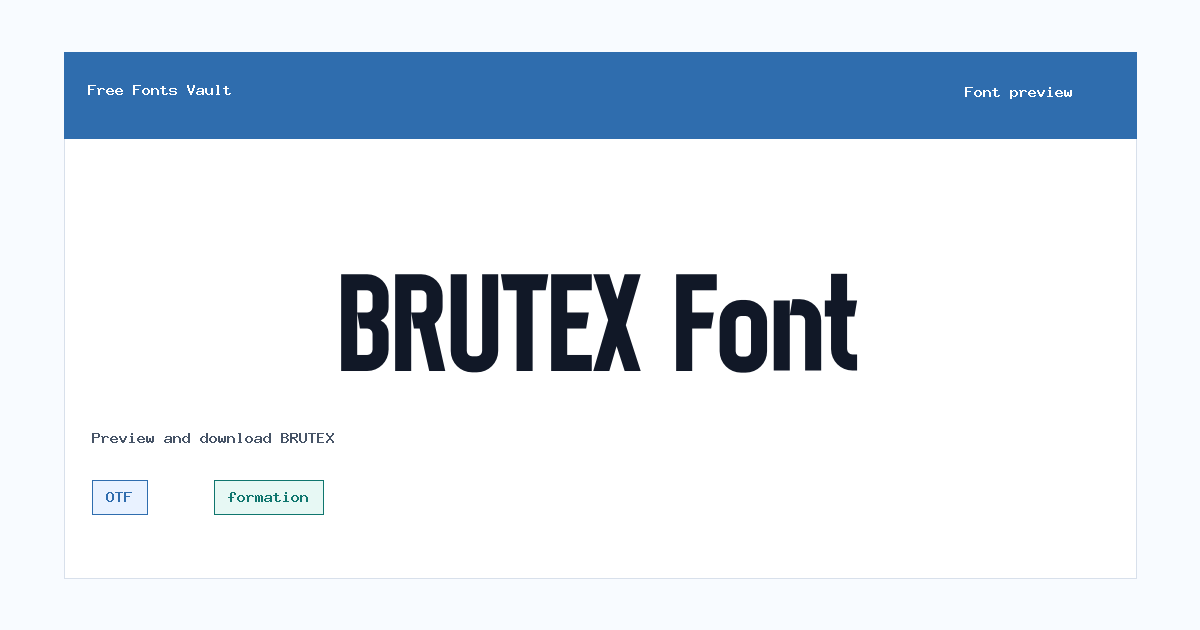 BRUTEX font preview showing the family name