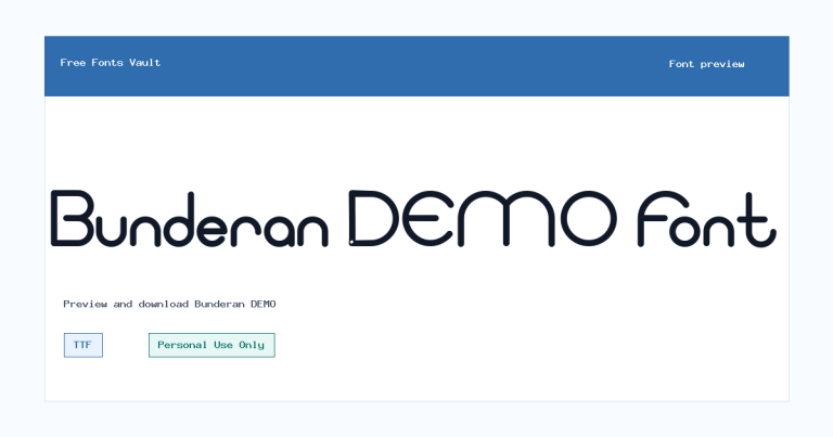 Bunderan DEMO font preview