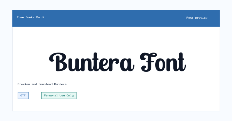 Buntera font preview