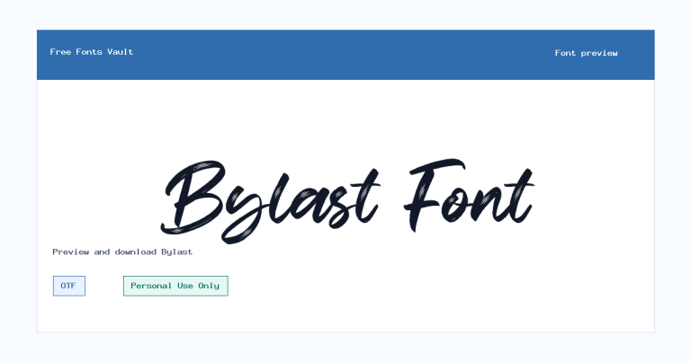 Bylast font preview
