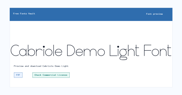 Cabriole Demo Light font preview