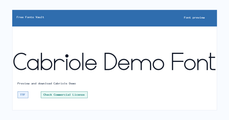 Cabriole Demo font preview