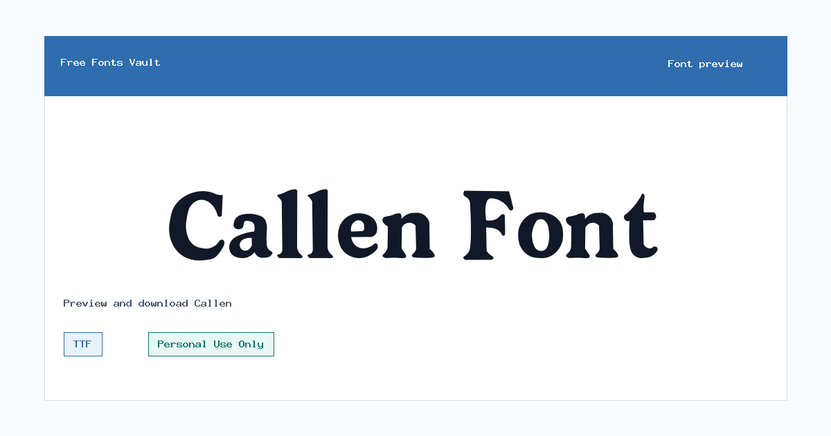 Callen font preview showing the family name