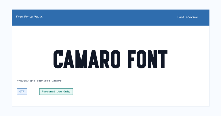 Camaro font preview