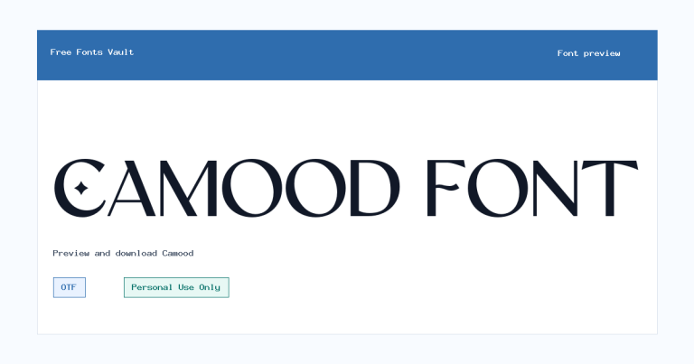 Camood font preview