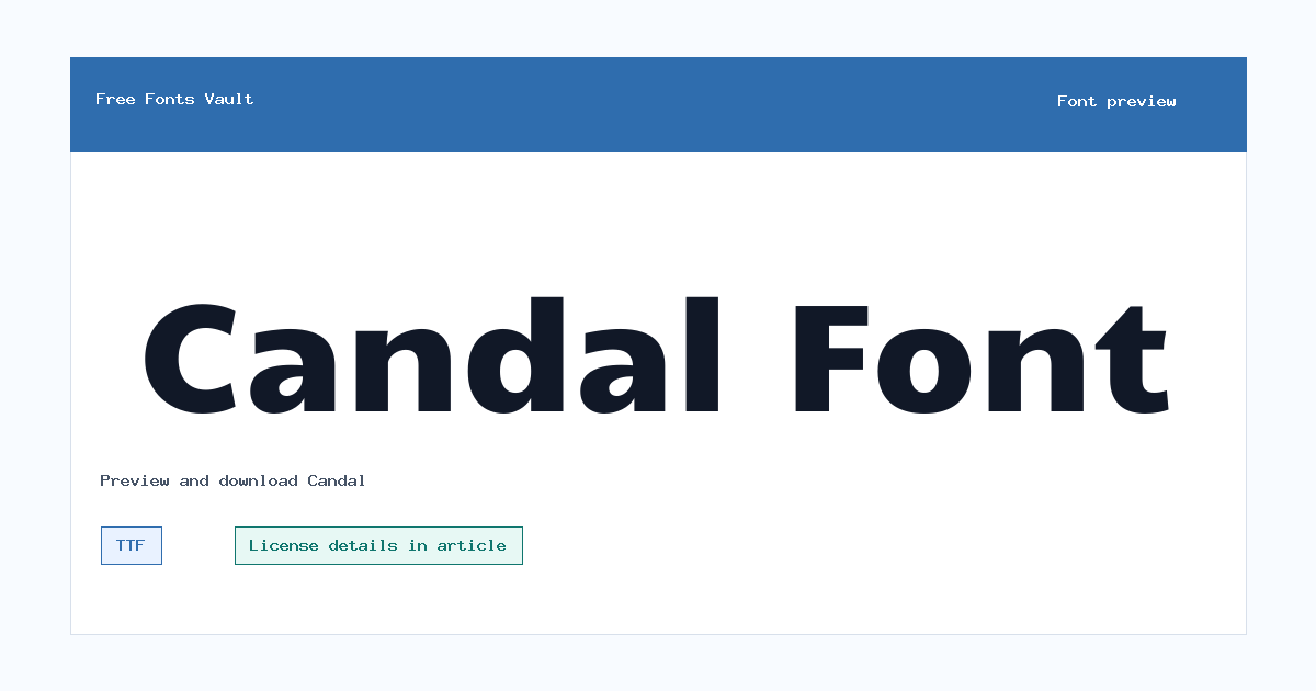 Candal font preview showing the family name