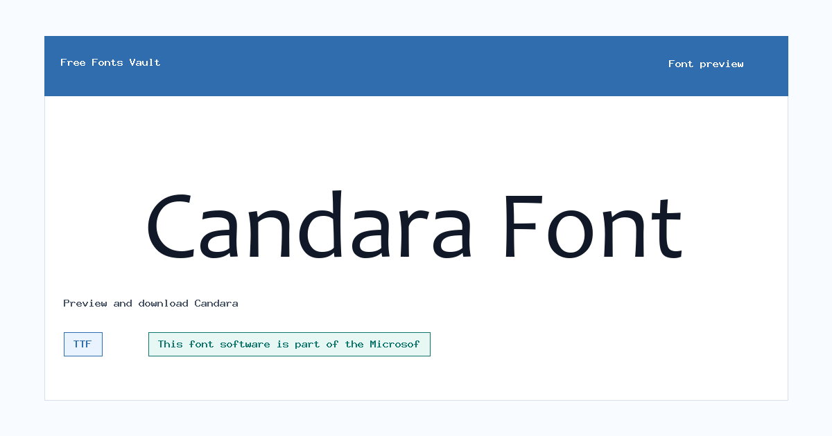 Candara font preview showing the family name
