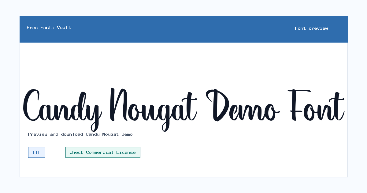 Candy Nougat Demo font preview showing the family name