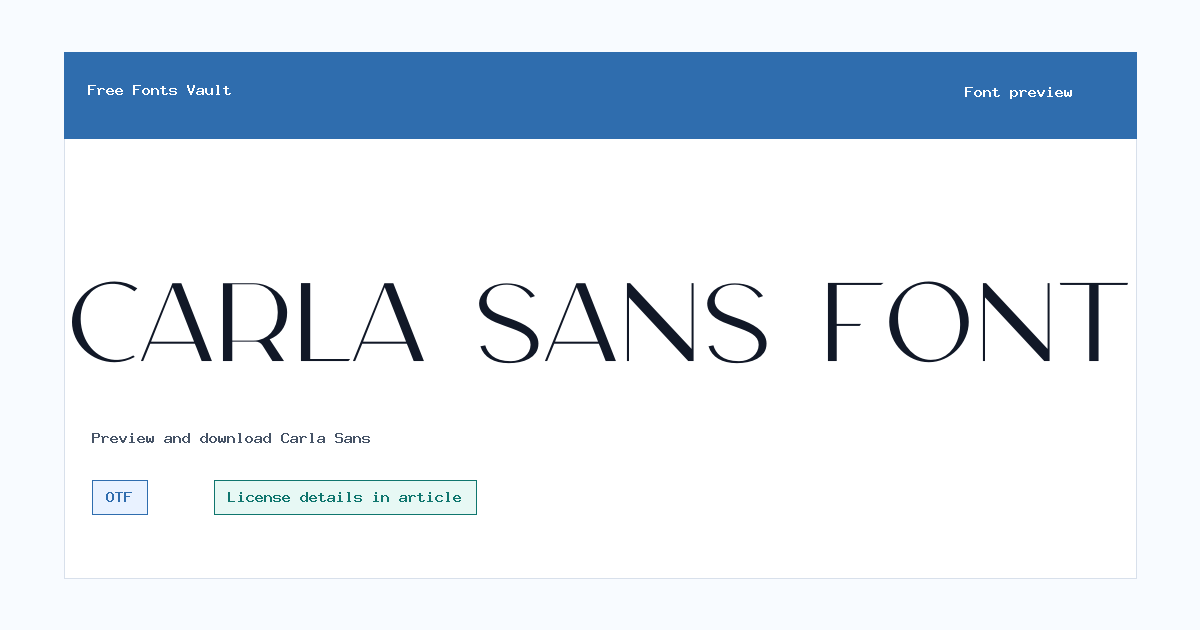 Carla Sans font preview showing the family name