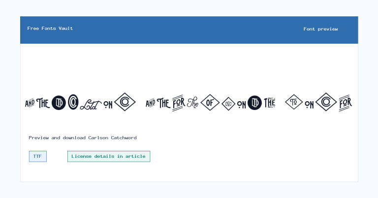 Carlson Catchword font preview