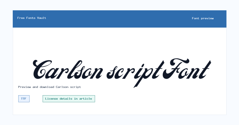 Carlson script font preview