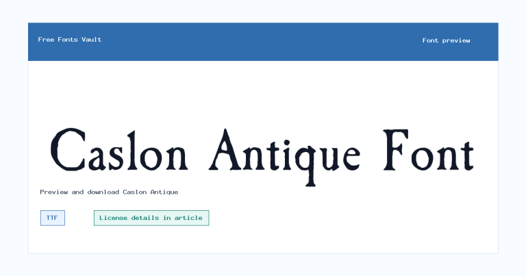 Caslon Antique font preview