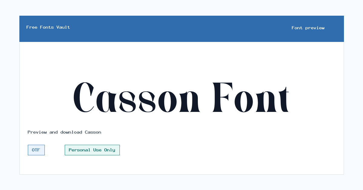 Casson font preview showing the family name