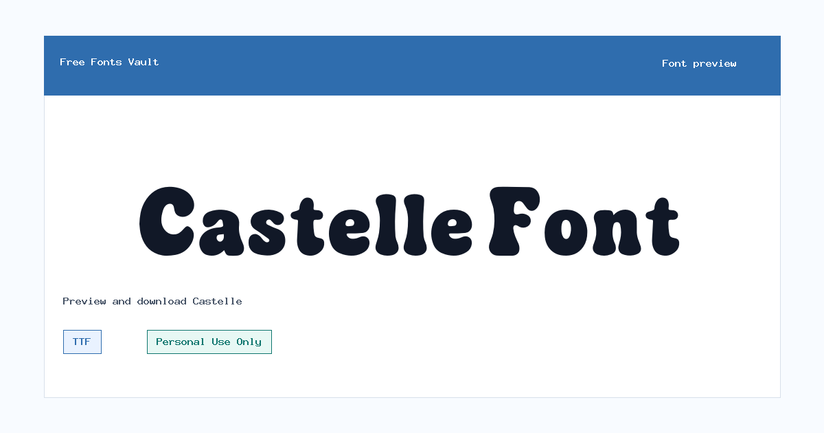 Castelle font preview showing the family name