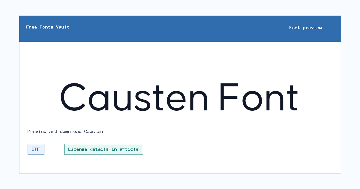 Causten font preview showing the family name