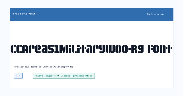 CCArea51MilitaryW00-Rg font preview