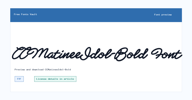 CCMatineeIdol-Bold font preview