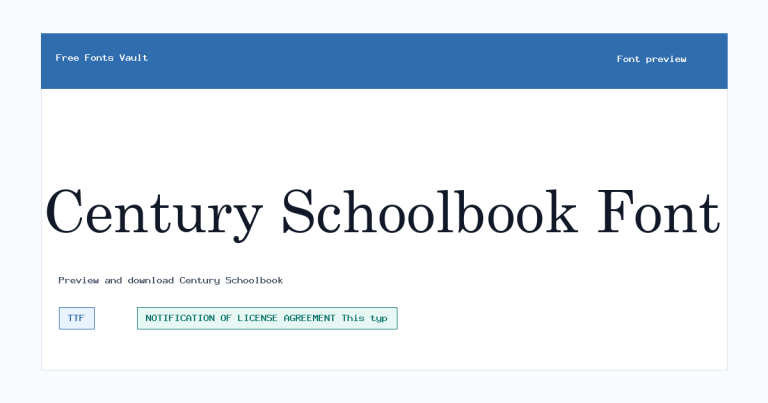 Century Schoolbook font preview