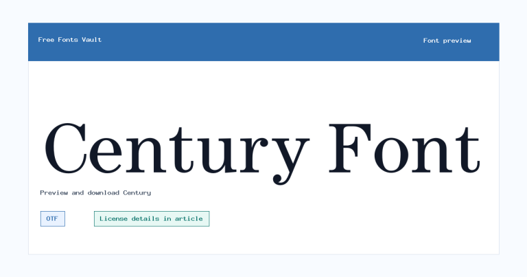 Century font preview