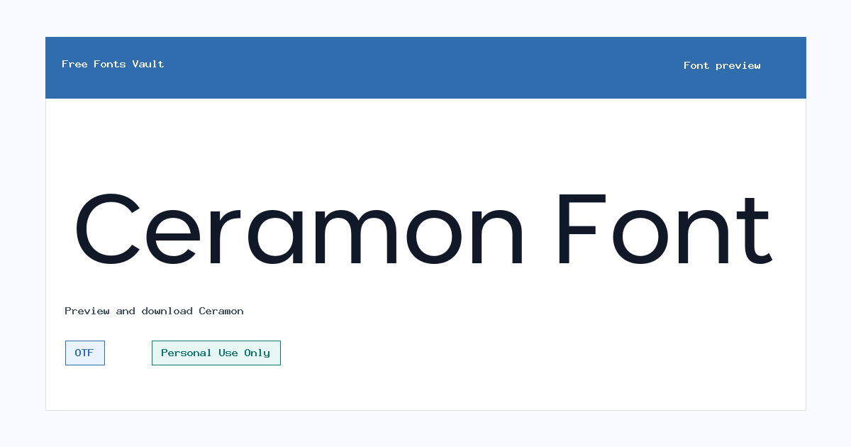 Ceramon font preview showing the family name