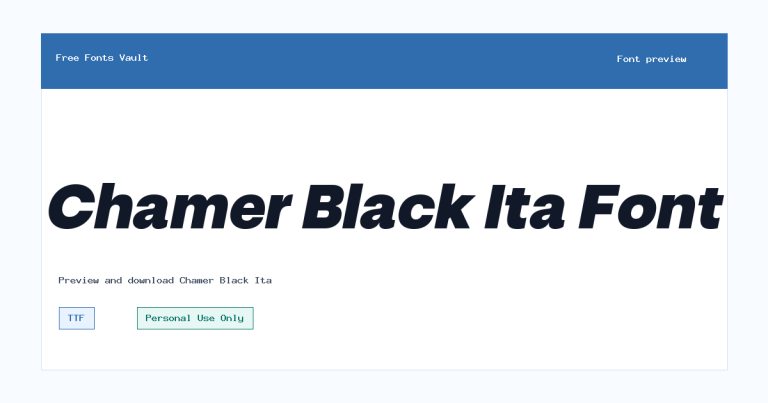 Chamer Black Ita font preview