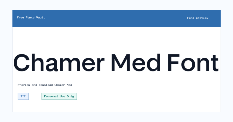 Chamer Med font preview
