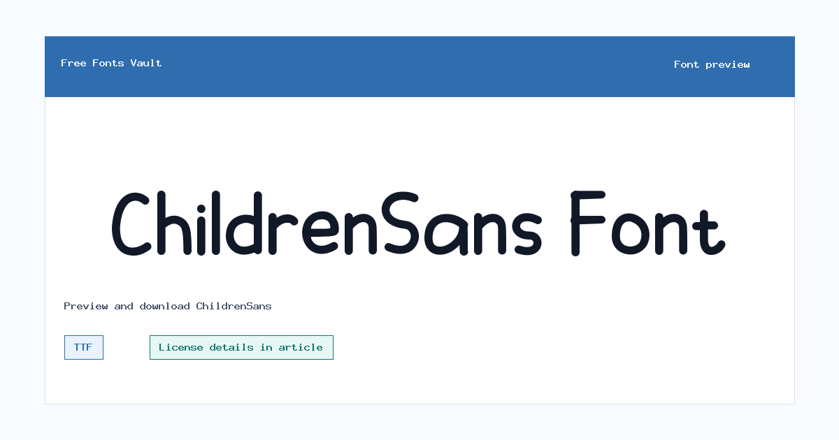 ChildrenSans font preview showing the family name