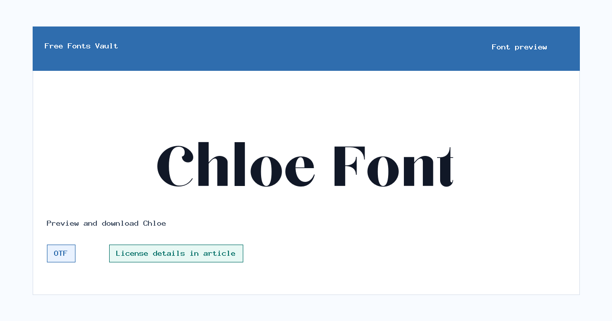 Chloe font preview showing the family name