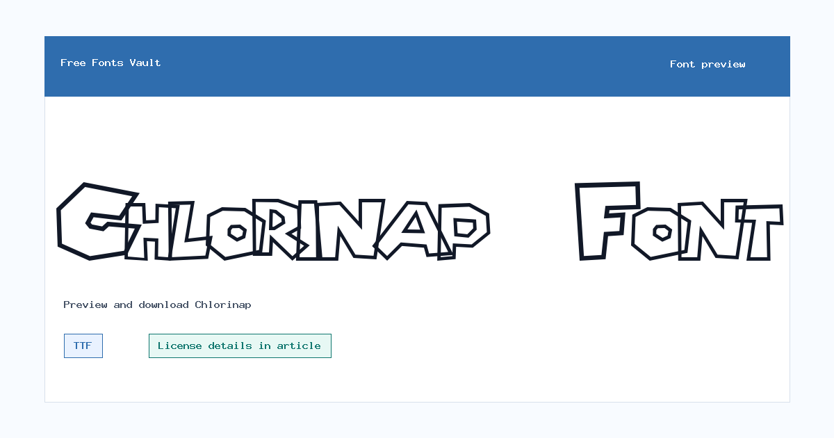 Chlorinap font preview showing the family name