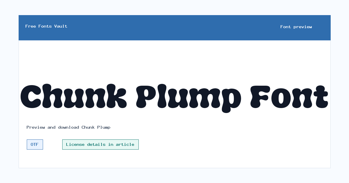 Chunk Plump font preview showing the family name