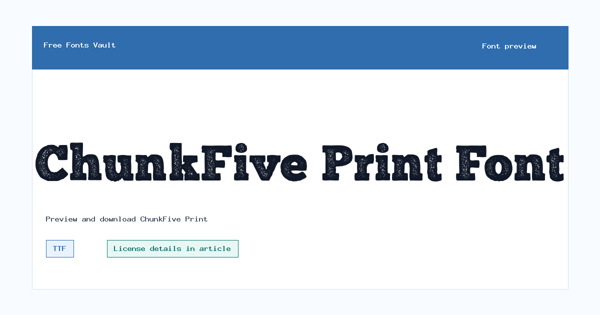 ChunkFive Print font preview showing the family name