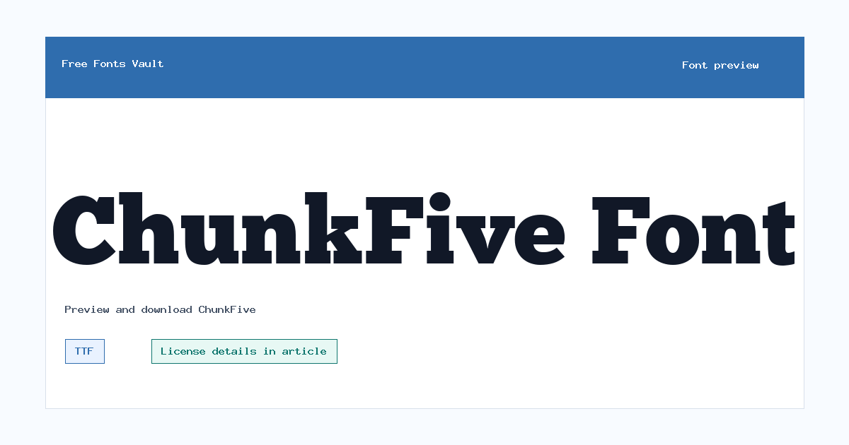 ChunkFive font preview showing the family name