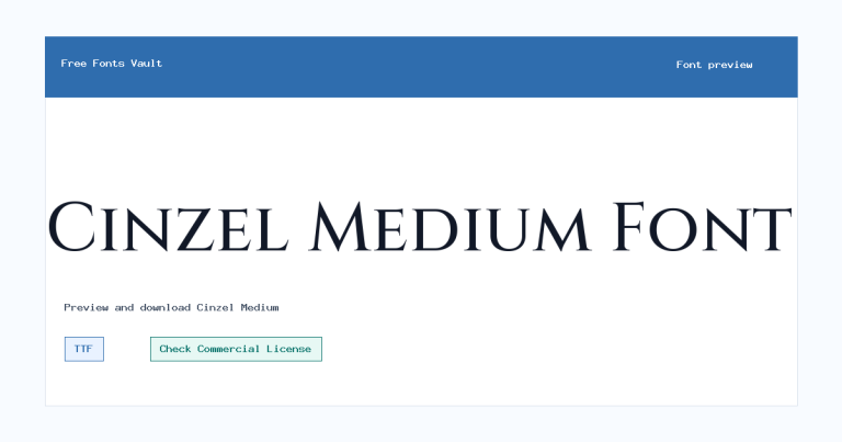 Cinzel Medium font preview