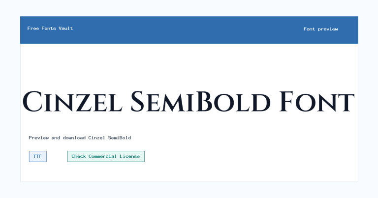 Cinzel SemiBold font preview