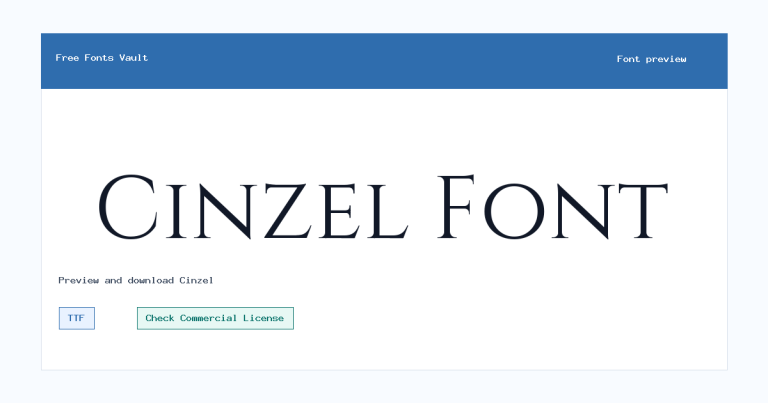 Cinzel font preview