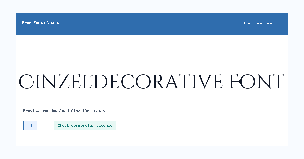 CinzelDecorative font preview showing the family name