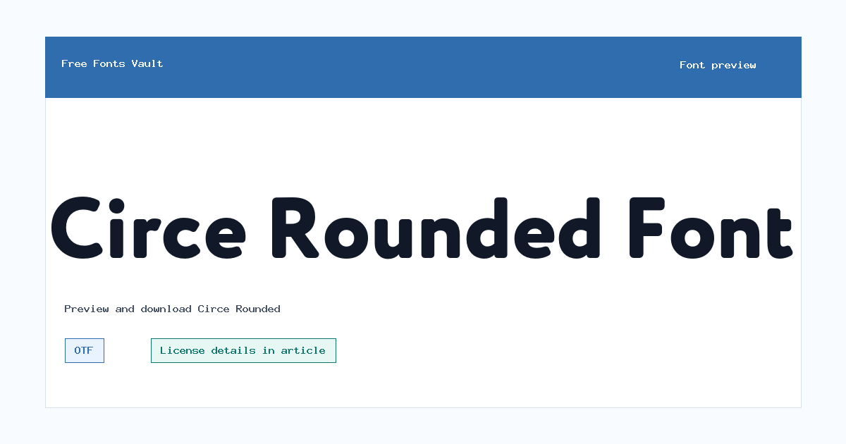 Circe Rounded font preview showing the family name