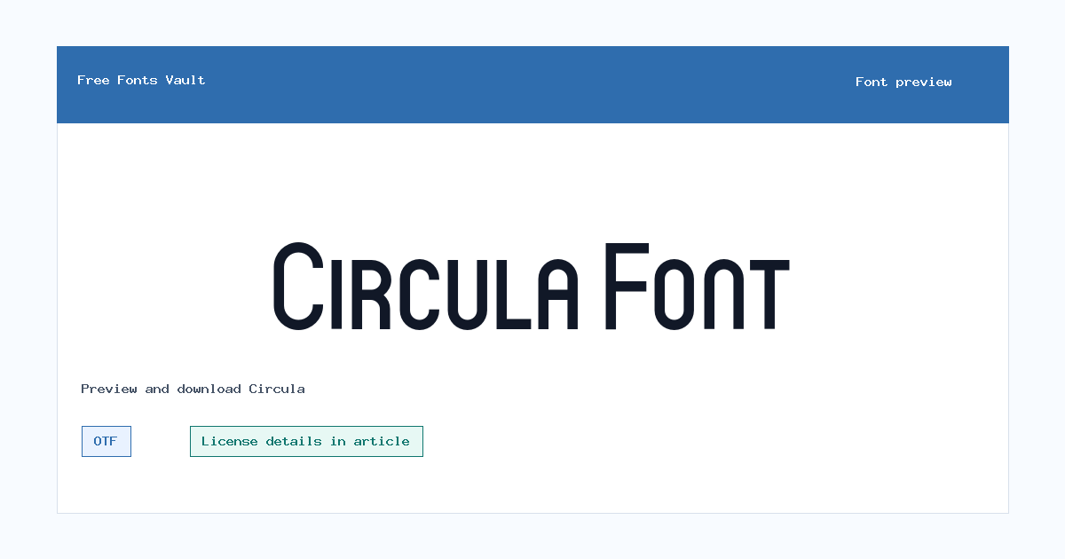 Circula font preview showing the family name