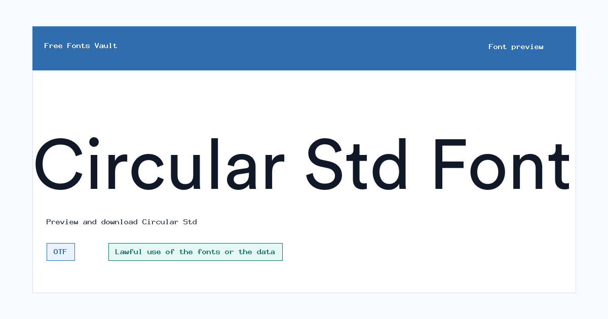 Circular Std font preview showing the family name