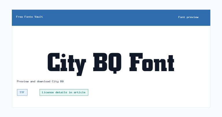 City BQ font preview