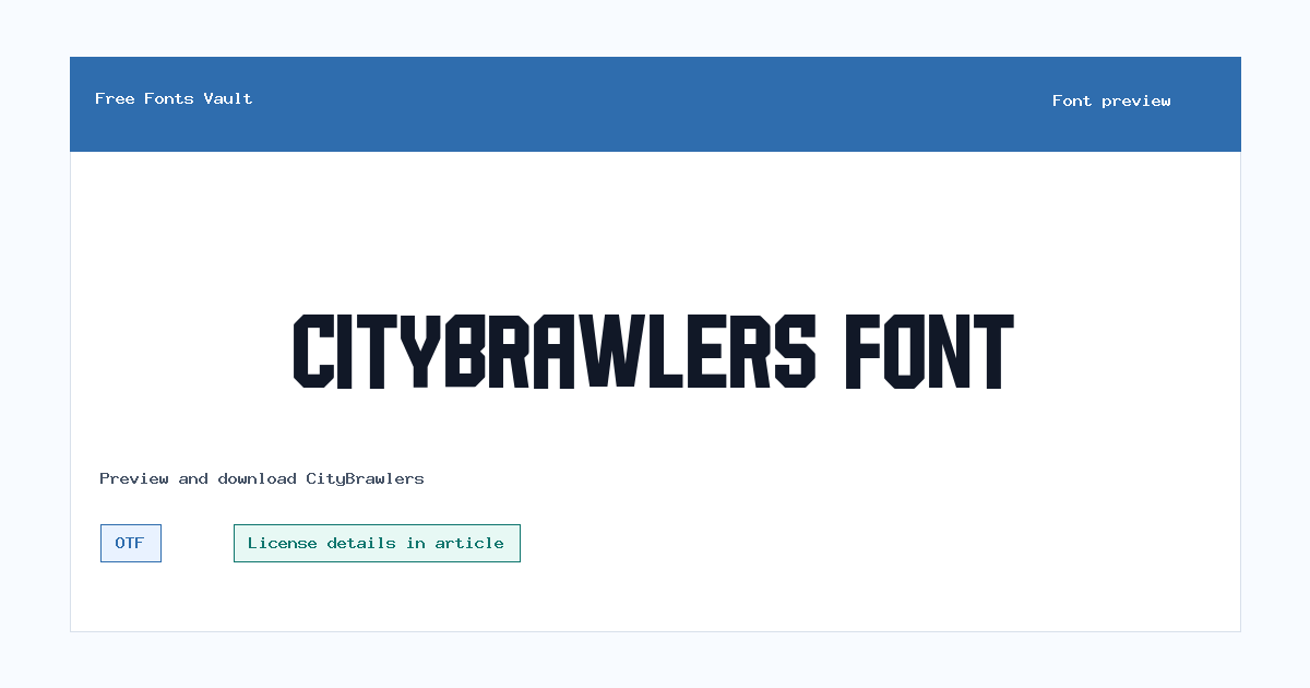 CityBrawlers font preview showing the family name