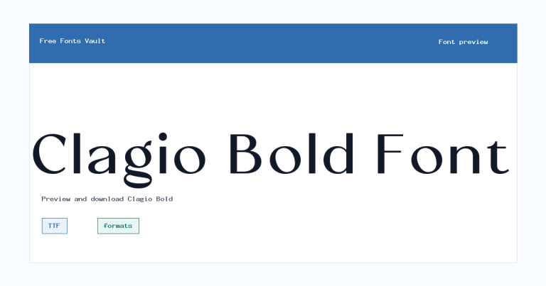 Clagio Bold font preview