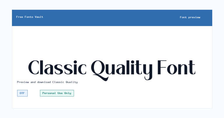 Classic Quality font preview