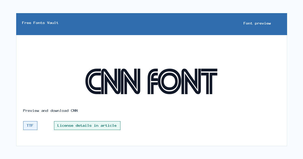 CNN font preview showing the family name