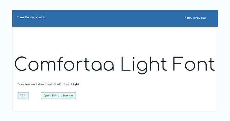 Comfortaa Light font preview