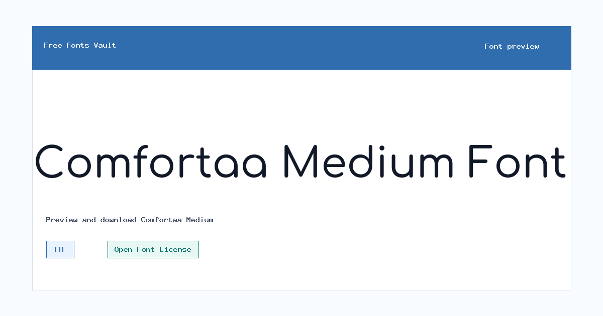 Comfortaa Medium font preview showing the family name