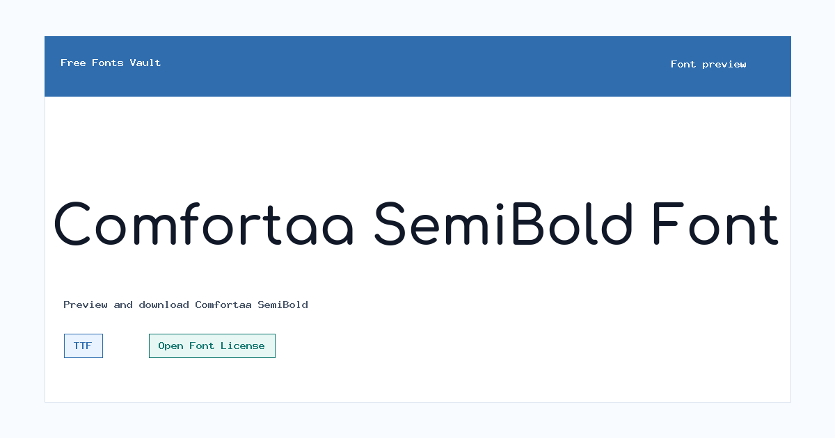 Comfortaa SemiBold font preview showing the family name